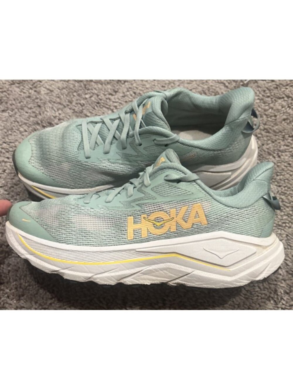 Hoka One One Challenger 8 Running Sneakers Shoes Jade Cosmic Gray Womens Sz 9.5